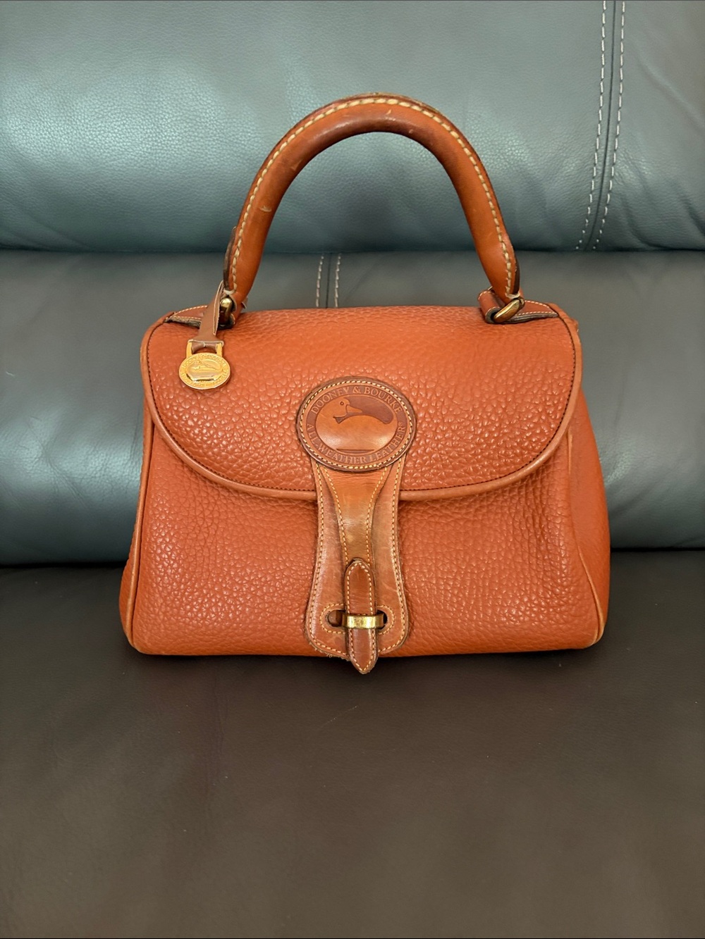 Vintage Dooney & Bourke Pebble Leather Top Handle Satchel